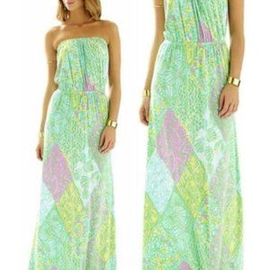 Lilly Pulitzer Marlisa Sun Dance Slub Jersey Strapless Maxi Dress